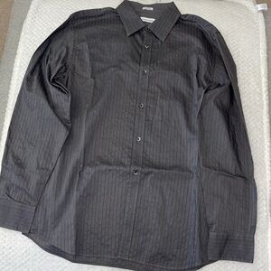 Dress shirt. Calvin Klein Gray Casual Button Down Shirt
